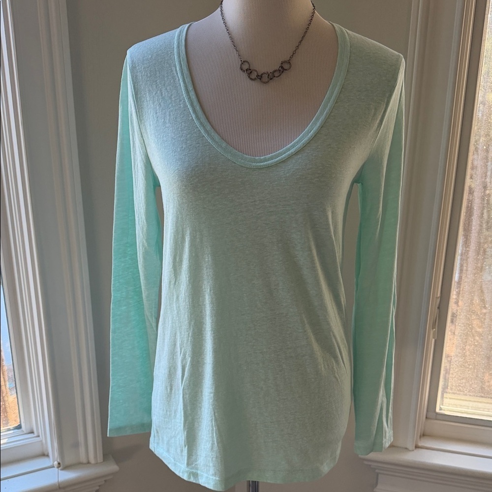 J. Crew Light Green Long Sleeve Top
